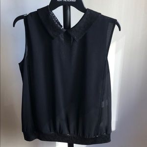 Black collared work shirt